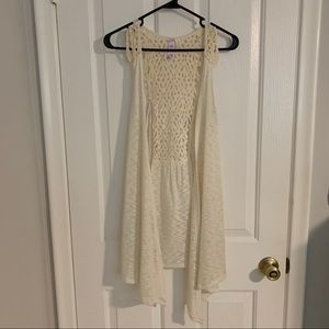 Francesca’s Collection lace crochet duster vest